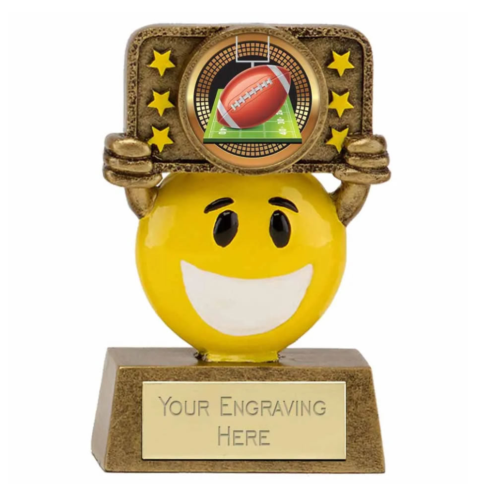 American Football Smiley Face Trophy Award