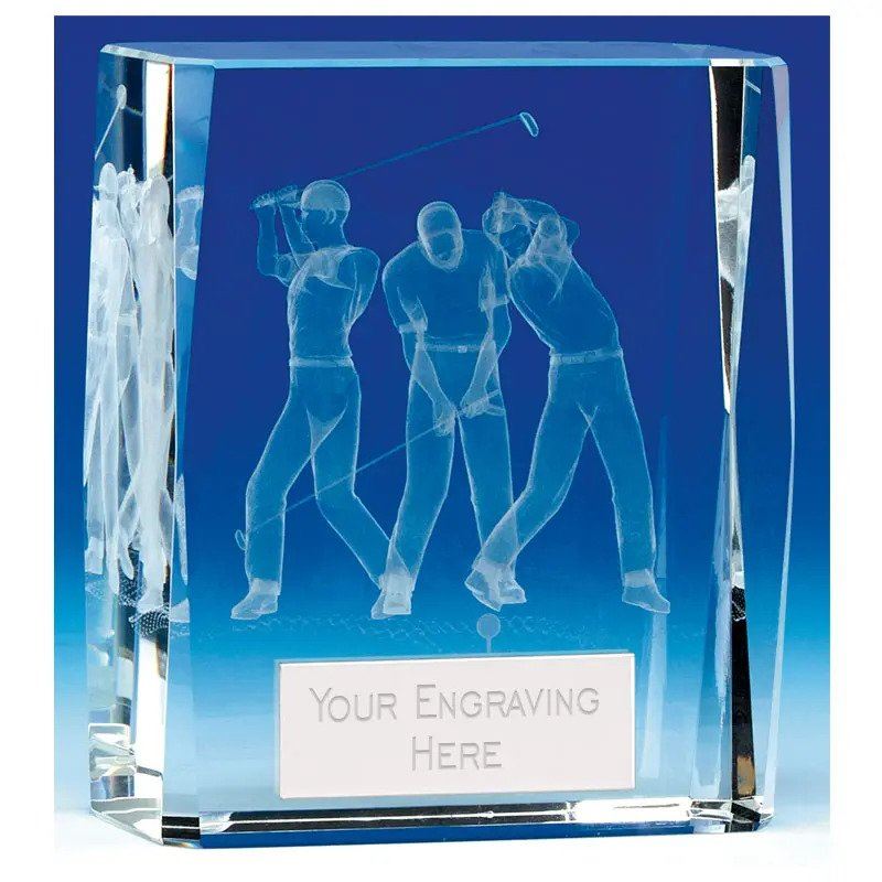 Mega Trio Golf Crystal Glass Trophy – North East Trophies