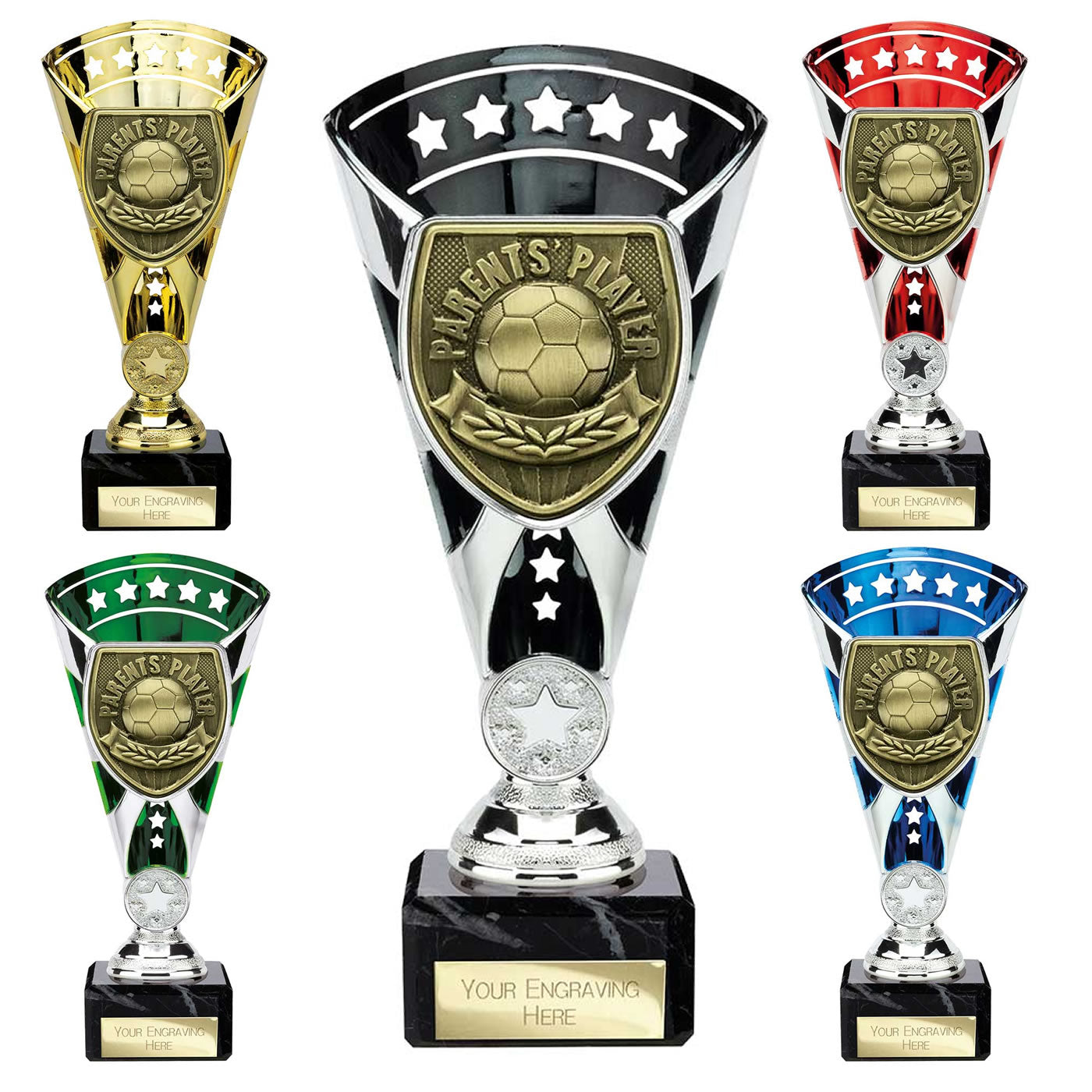 Cobra Star Cup Parents Player Football Trophy Award 6 Colours