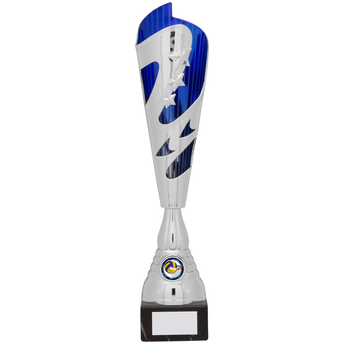 Blue and Silver Torch Trophy Award with Stars