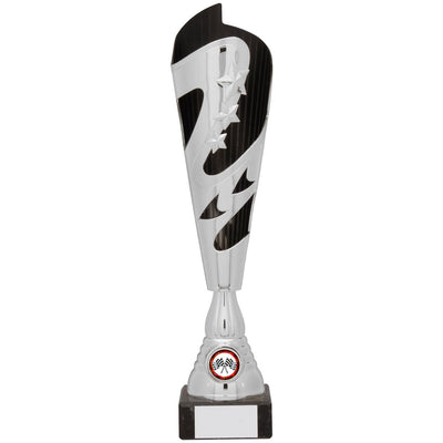 Black and Silver Torch Trophy Award with Stars