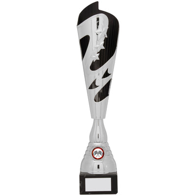 Black and Silver Torch Trophy Award with Stars