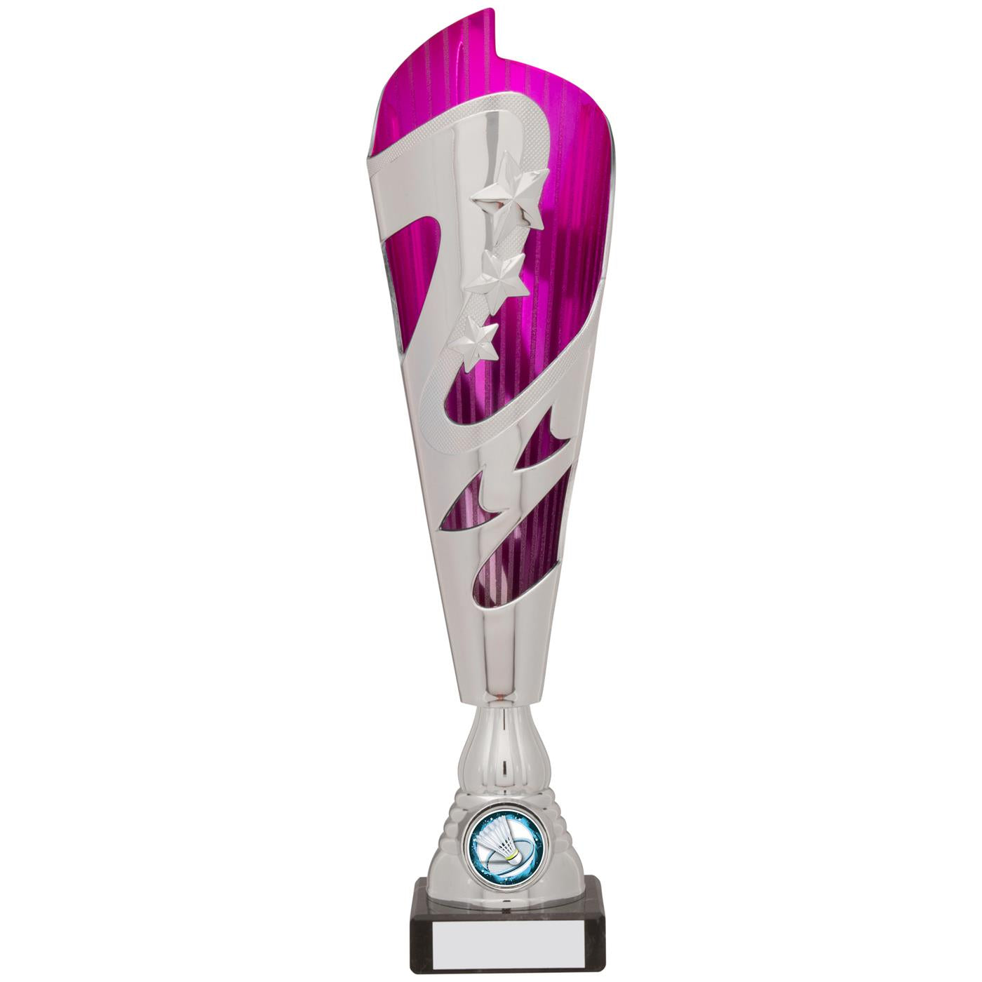 Pink and Silver Torch Trophy Award with Stars