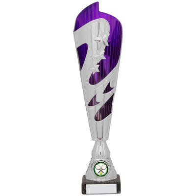 Purple and Silver Torch Trophy Award with Stars