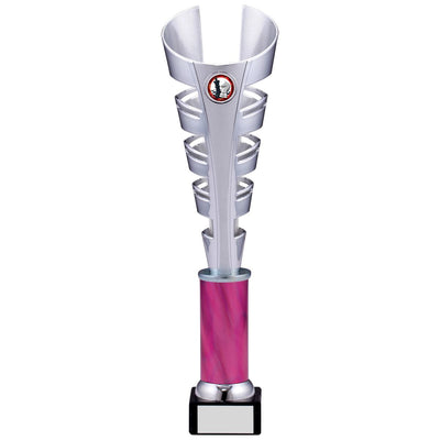 Tower Trophy Spiral Award in Silver and Pink - A Size