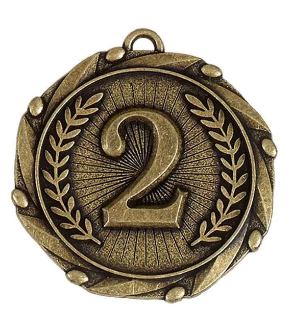 2nd place medal antique gold 4 5cm