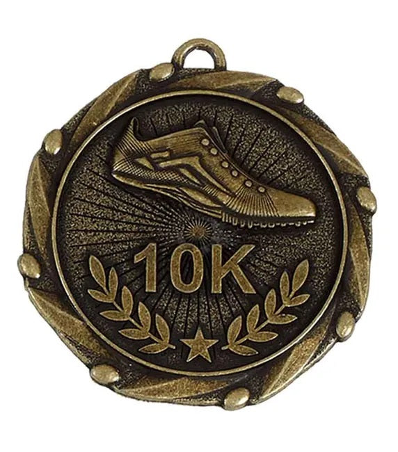 10k run medal antique gold 4 5cm