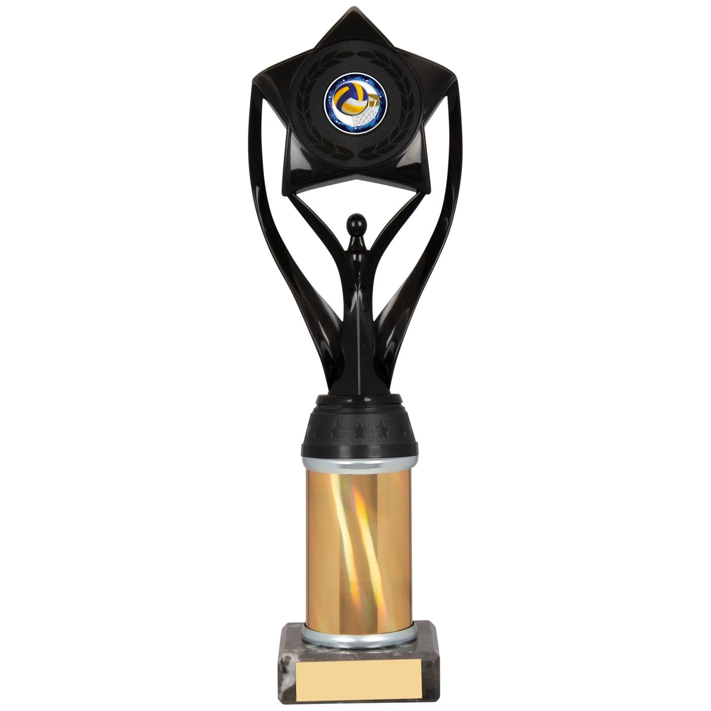 Multisport Trophy Award in Black and Gold with Stars