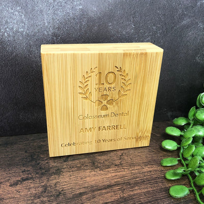 Bamboo Wooden Block Award Small Laser Engraved