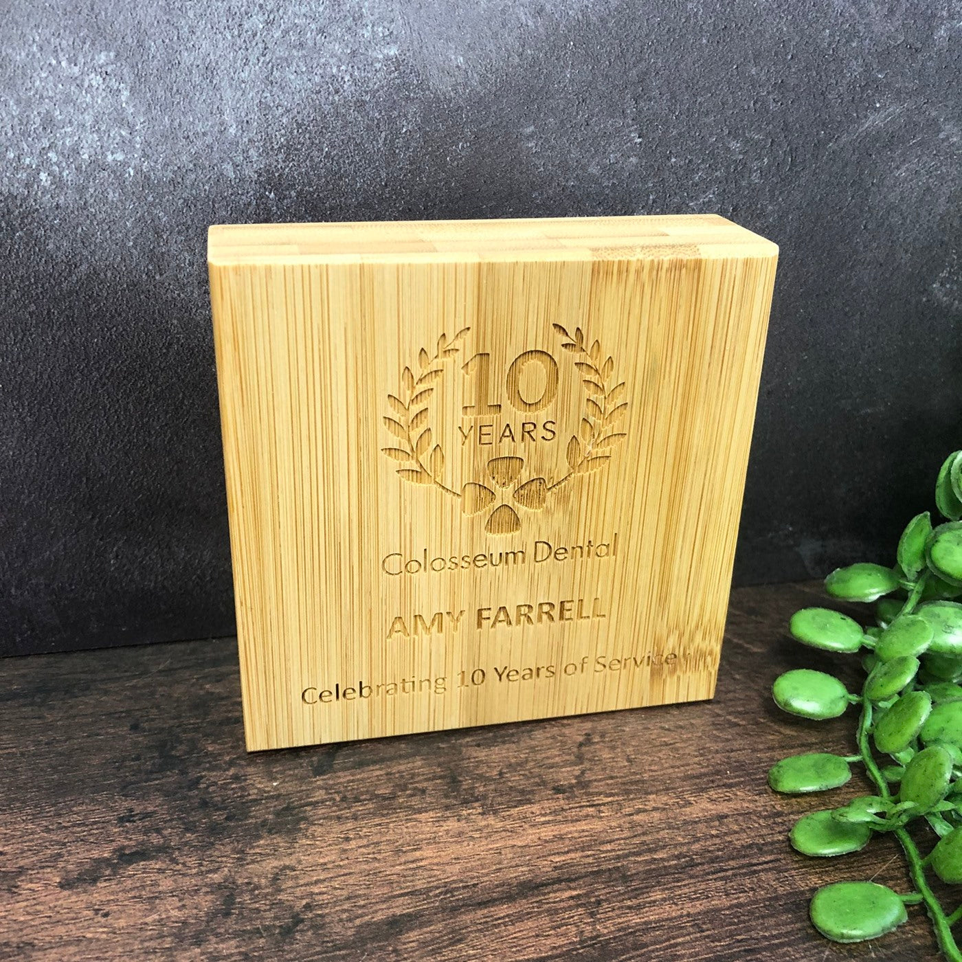 Bamboo Wooden Block Award Small Laser Engraved