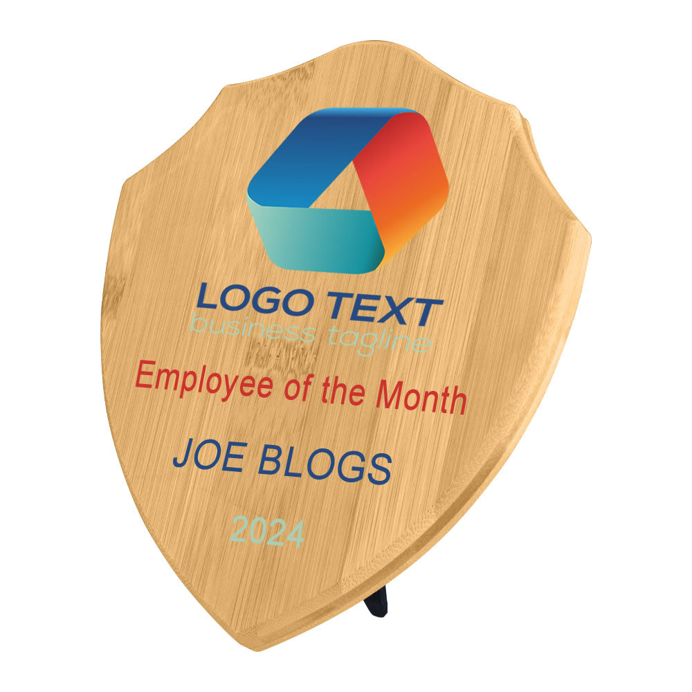 Bamboo Wooden Shield Award Trophy Colour Printed