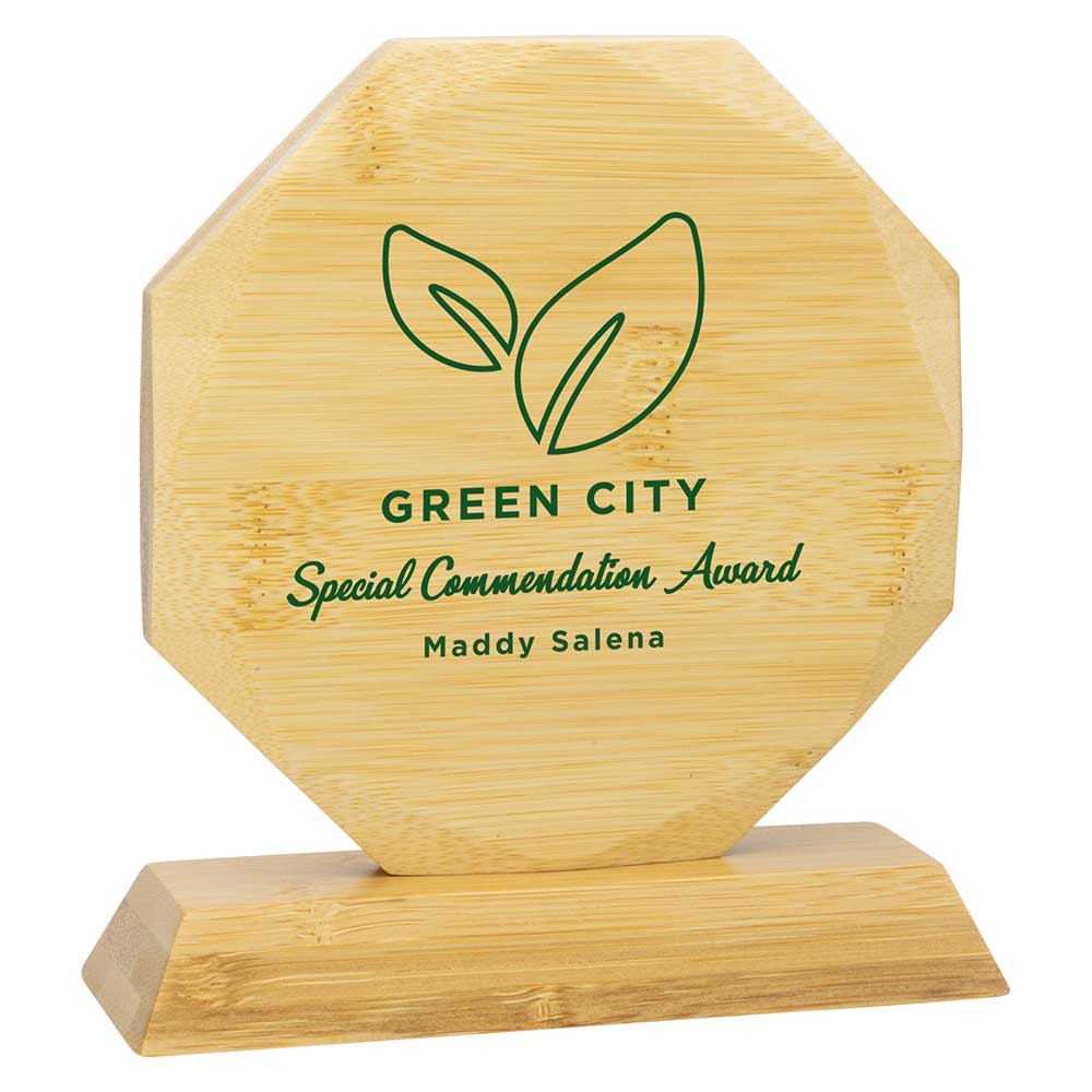 Aspire Bamboo Wooden Award Sustainable Trophy - Colour Printed