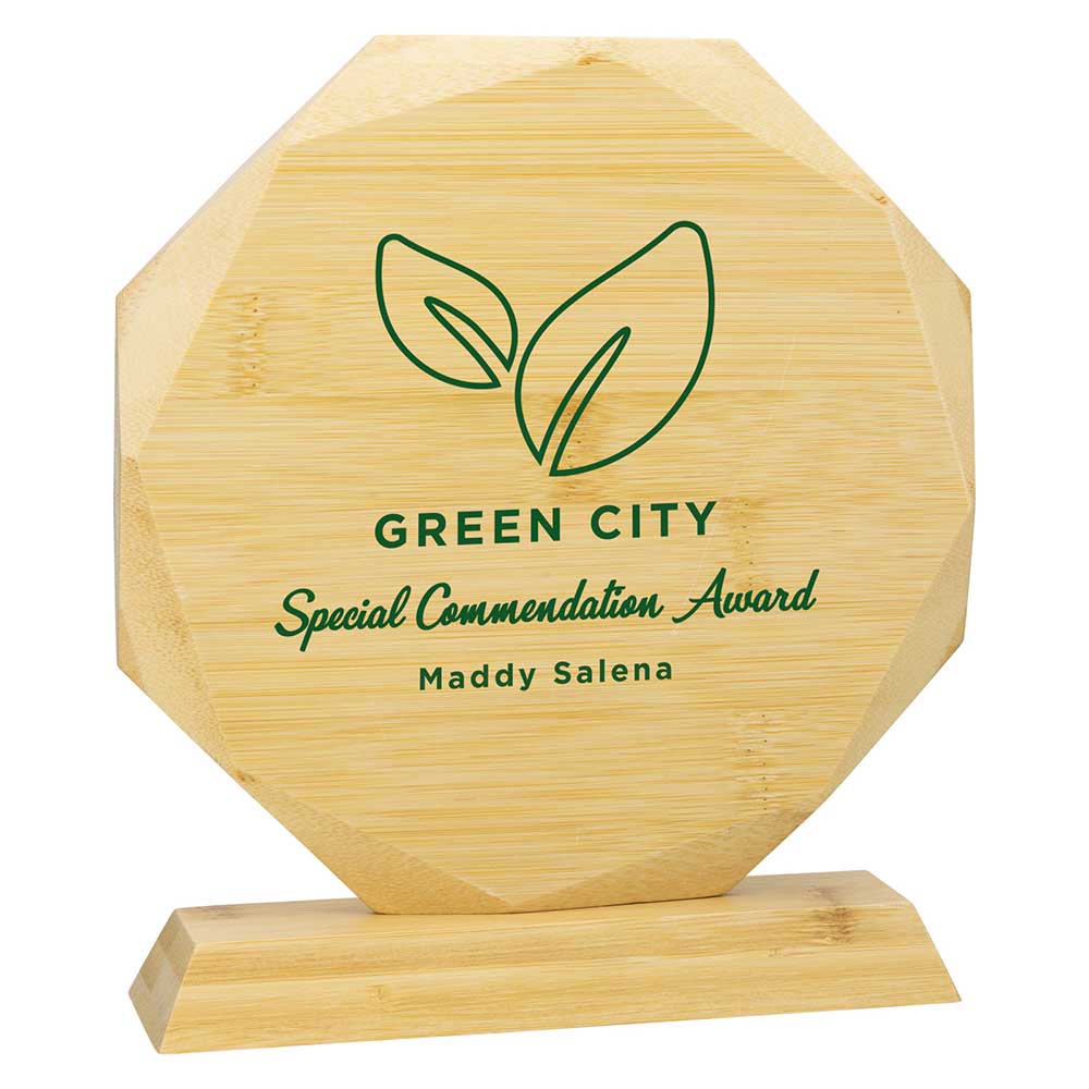 Aspire Bamboo Wooden Award Sustainable Trophy - Colour Printed