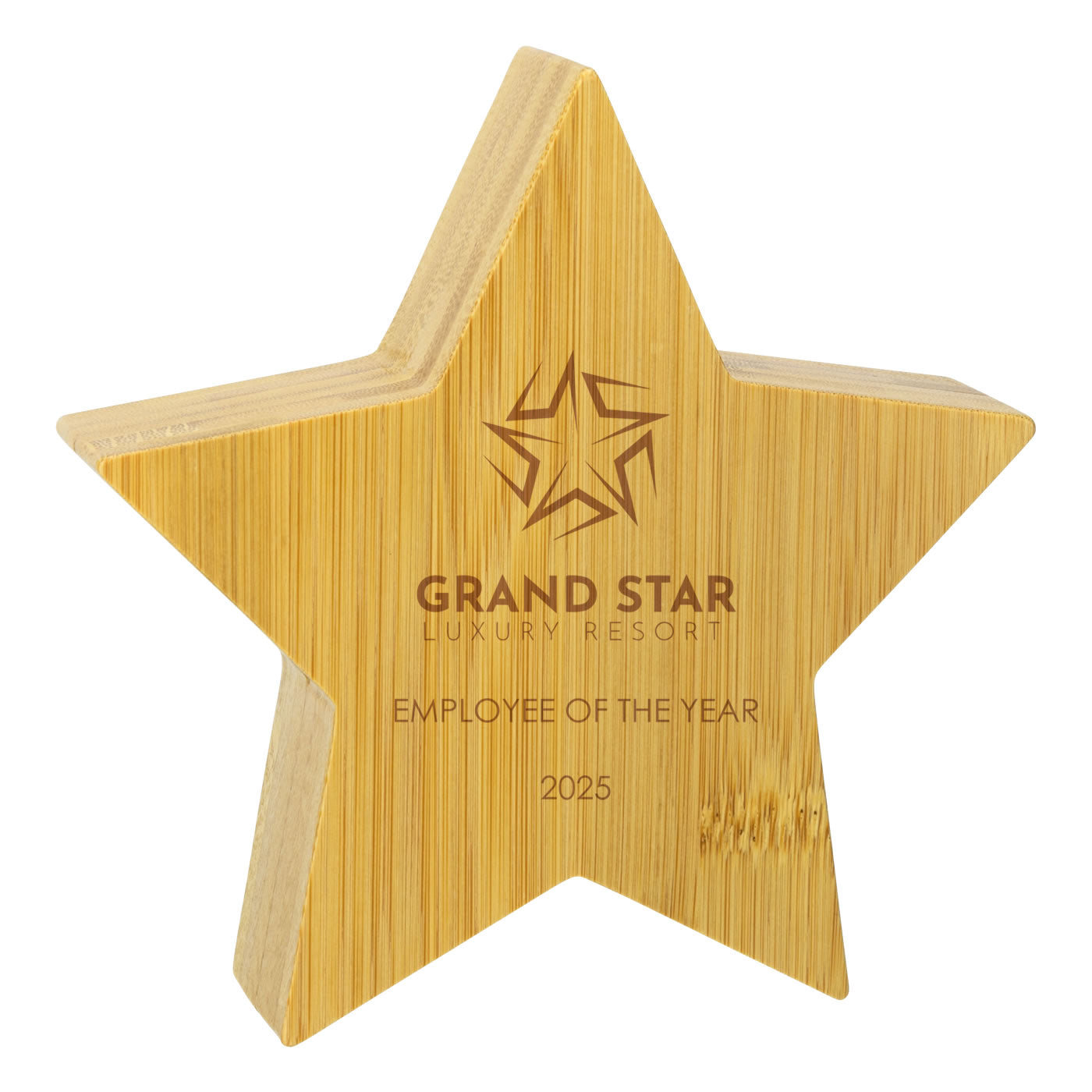 Superstar Bamboo Wooden Award Sustainable Trophy - Laser Engraved