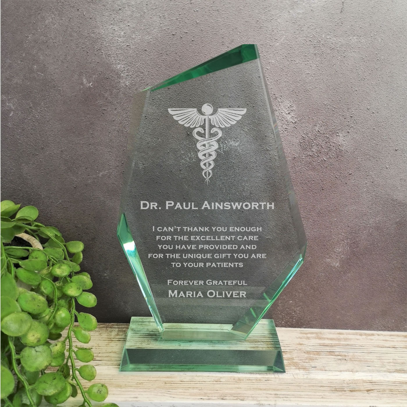 Discovery Doctor Thank You Glass Award