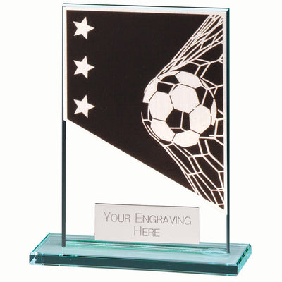 Mustang Jade Glass Football Trophy Award Black