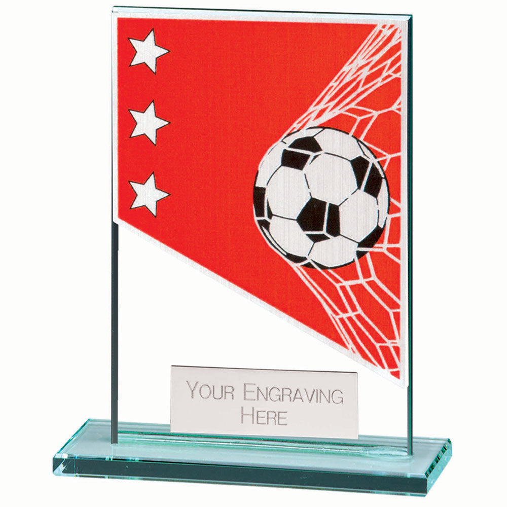 Mustang Jade Glass Football Trophy Award Red