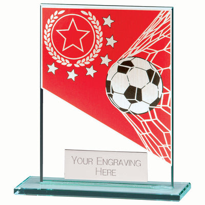 Mustang Jade Glass Football Trophy Award Red