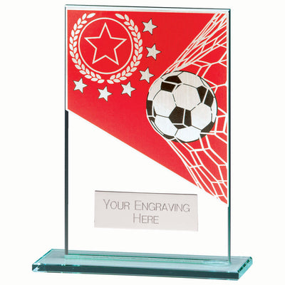 Mustang Jade Glass Football Trophy Award Red