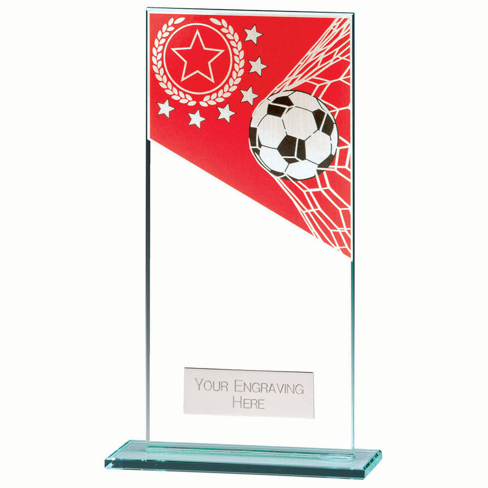 Mustang Jade Glass Football Trophy Award Red