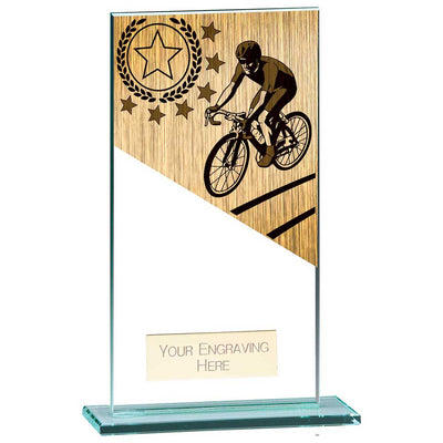 Mustang Cycling Jade Glass Trophy Award