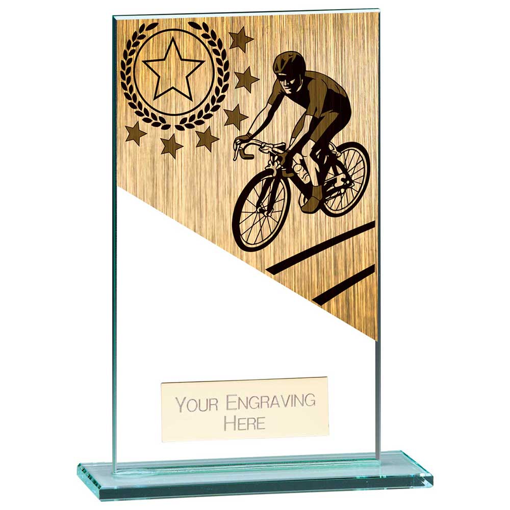 Mustang Cycling Jade Glass Trophy Award