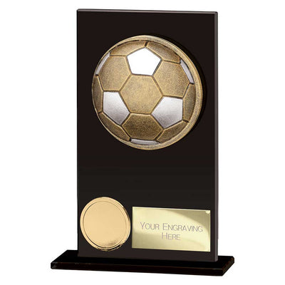 Ikon Hero Black Football Glass Trophy Award