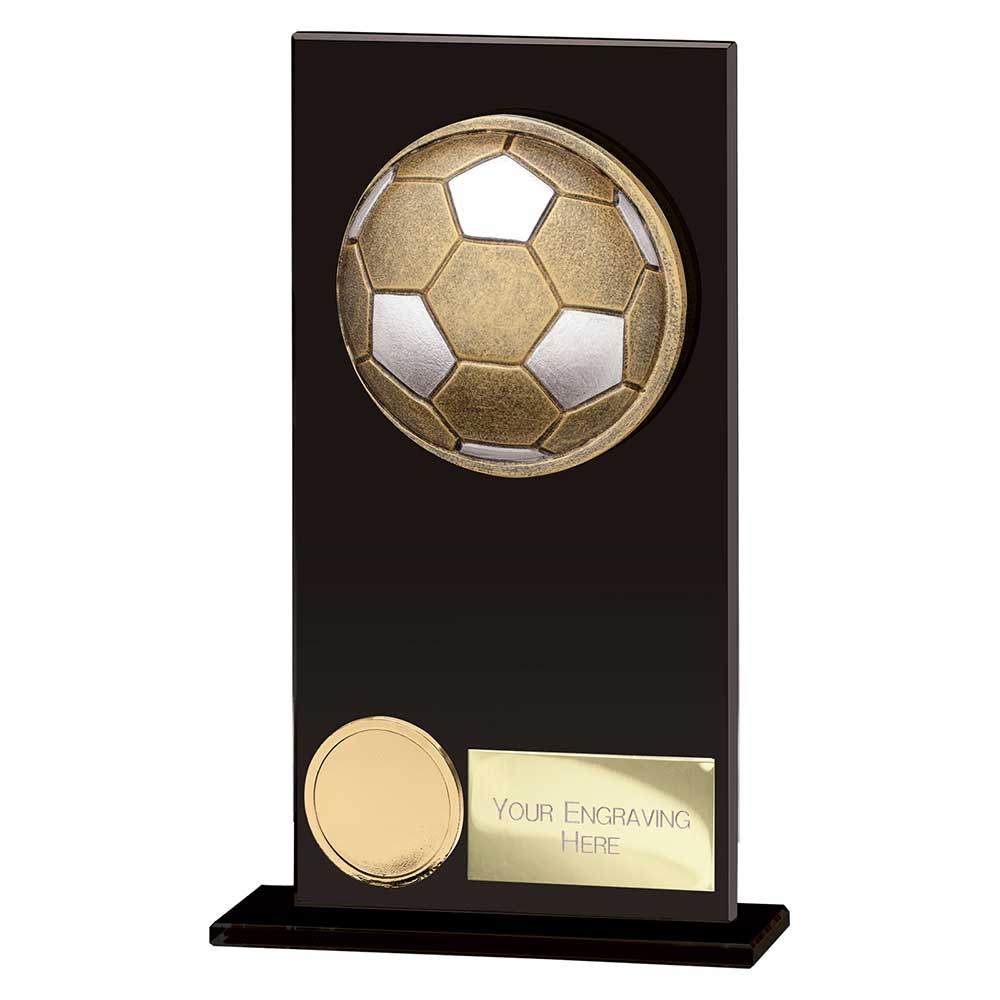 Ikon Hero Black Football Glass Trophy Award