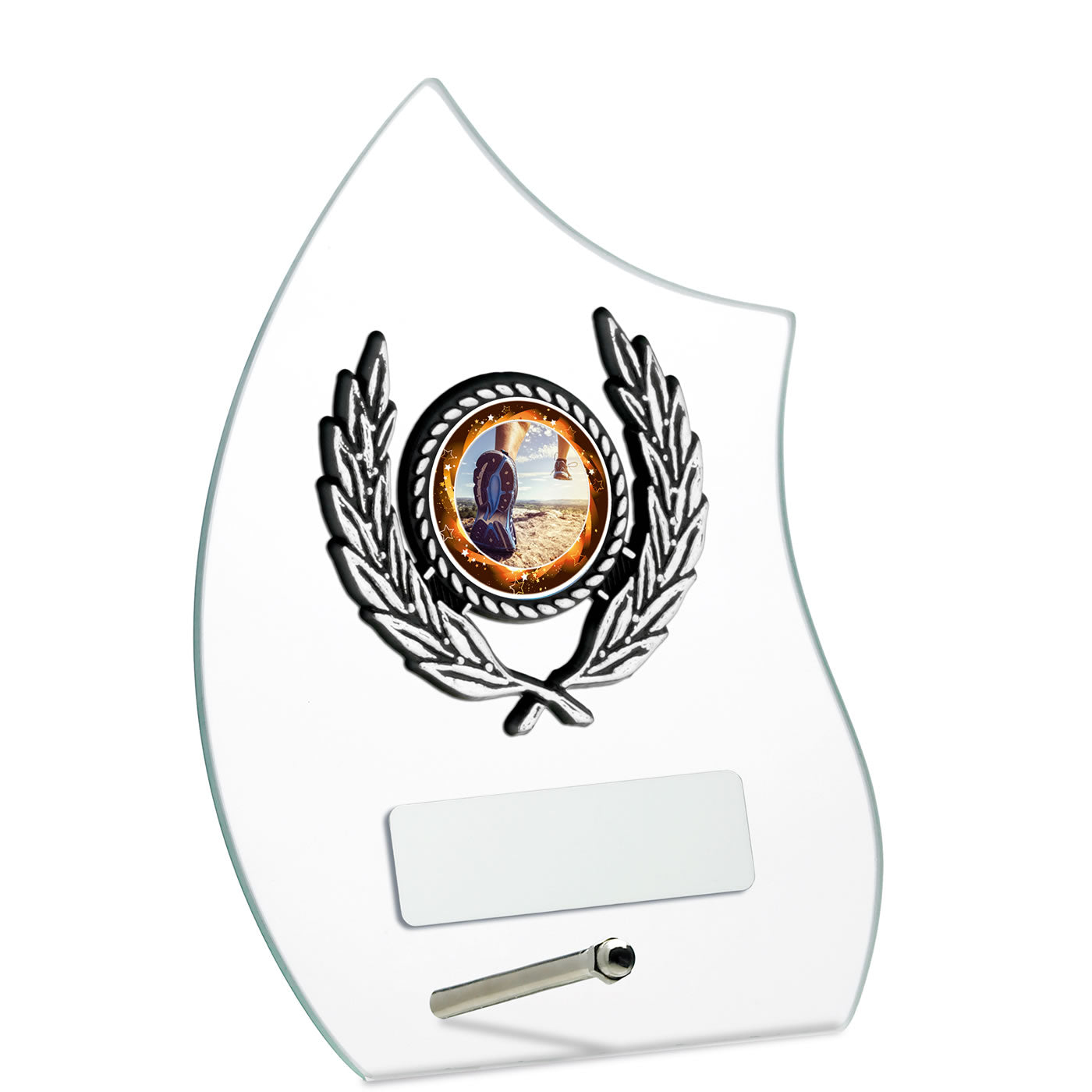 Clear Glass Award with Laurel Crest