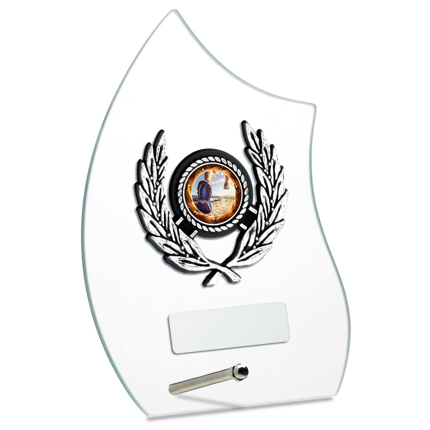 Clear Glass Award with Laurel Crest