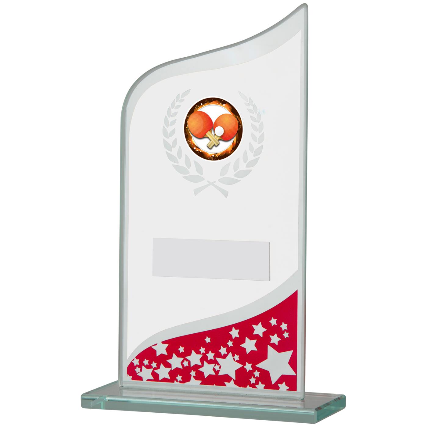 Red and Clear Glass Award with Stars