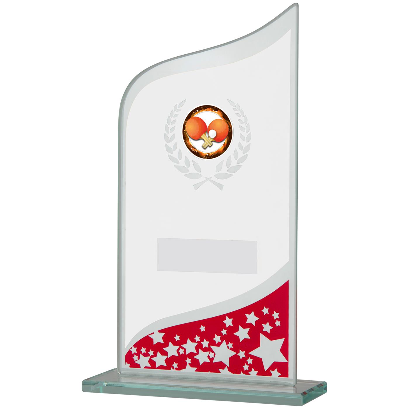 Red and Clear Glass Award with Stars