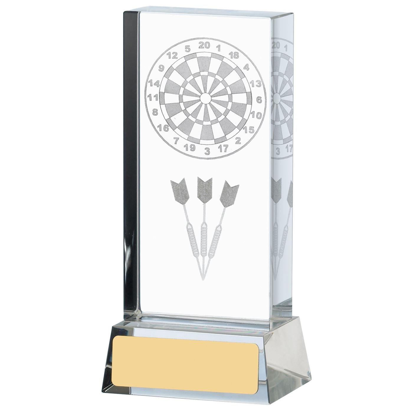 Darts Lasered Glass Trophy Award