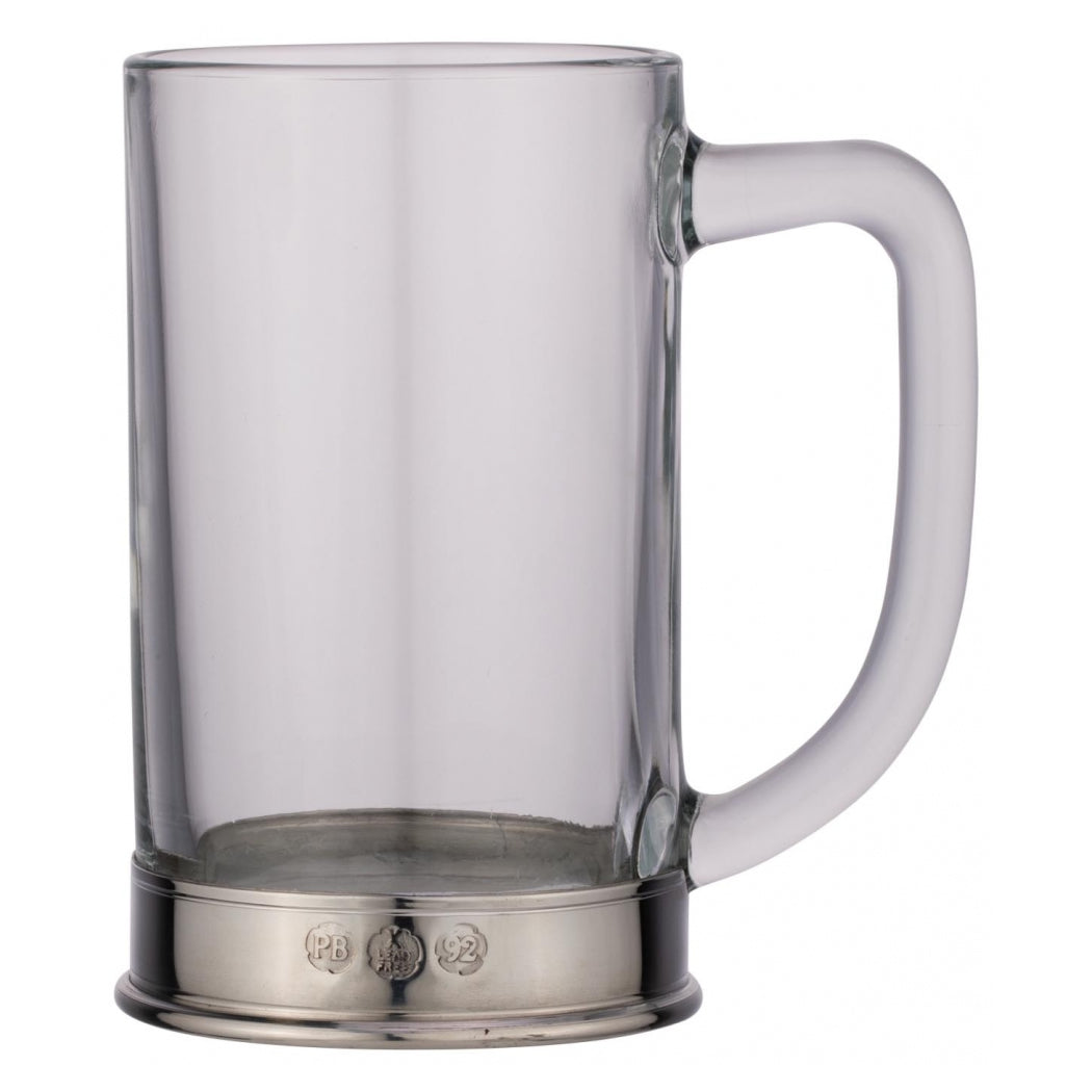 1 Pint Pewter Based Glass Tankard