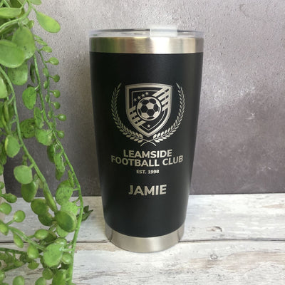 Personalised Mug Metal Coffee Hot or Cold 500ml - Any Club/Logo