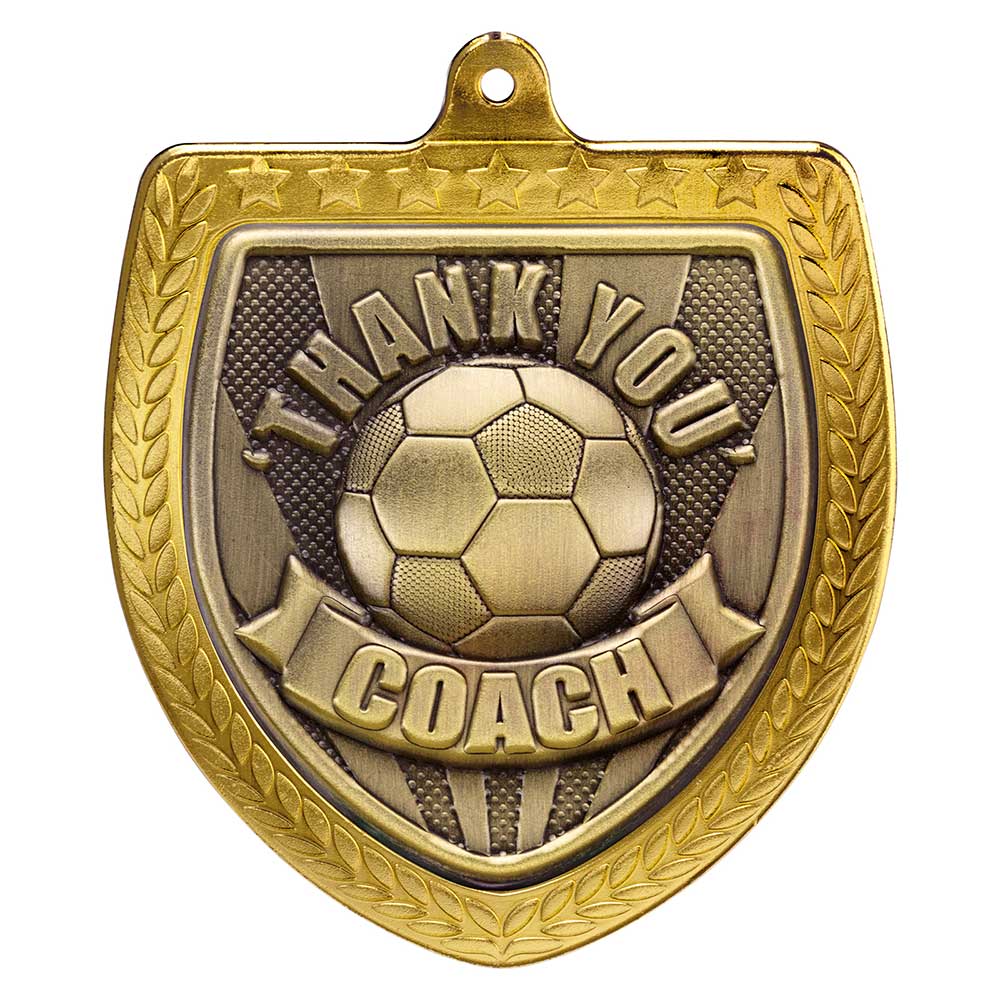 Cobra Thank you Coach Shield Football Medal 7.5cm