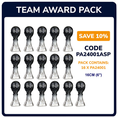 King Football Trophy Team Awards - Pack of 16