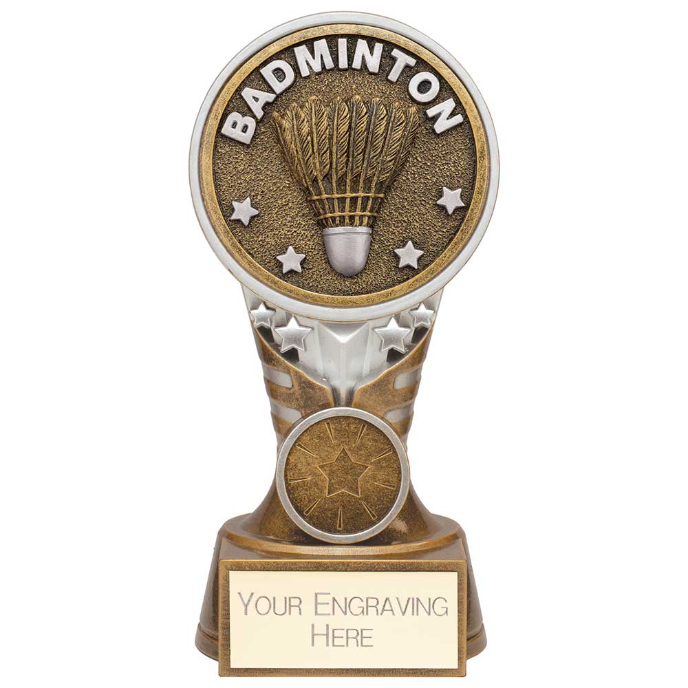 Ikon Badminton Trophy Tower Award Silver And Gold