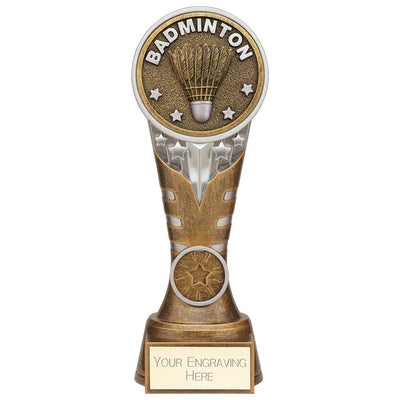 Ikon Badminton Trophy Tower Award Silver And Gold