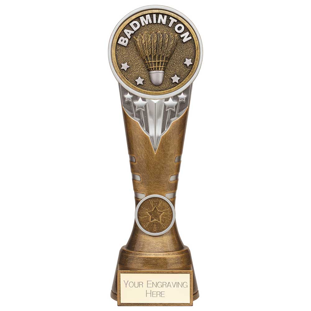 Ikon Badminton Trophy Tower Award Silver And Gold