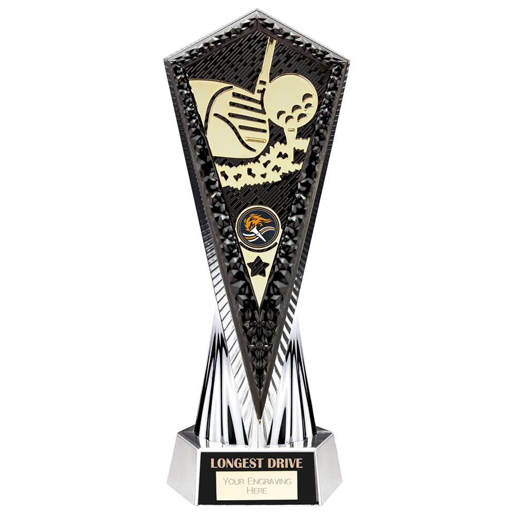 Inferno Golf Longest Drive Trophy Award Carbon Black And Ice Platinum