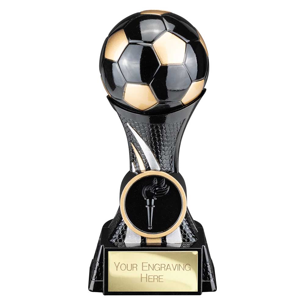 Attack Strike Football Trophy Award Carbon Black Fusion Gold