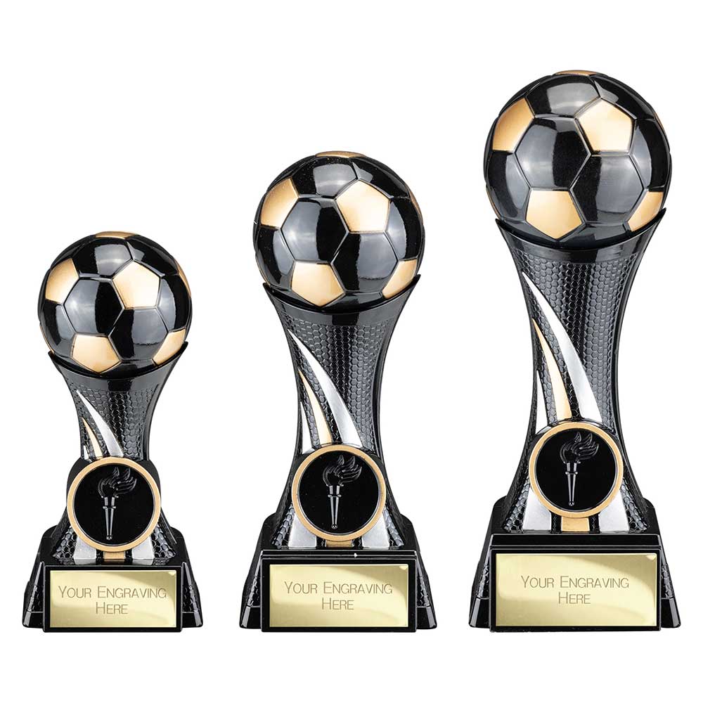 Attack Strike Football Trophy Award Carbon Black Fusion Gold