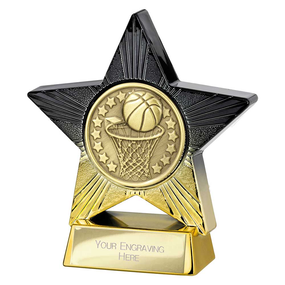 Superstar Basketball Trophy Award Black And Gold