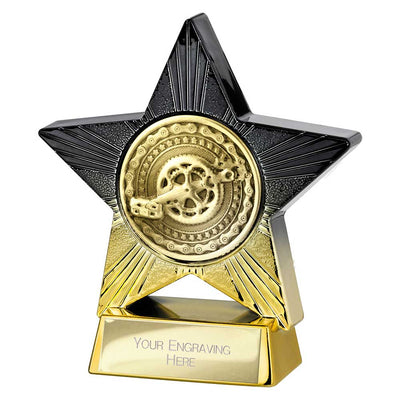 Superstar Cycling Trophy Award Black And Gold