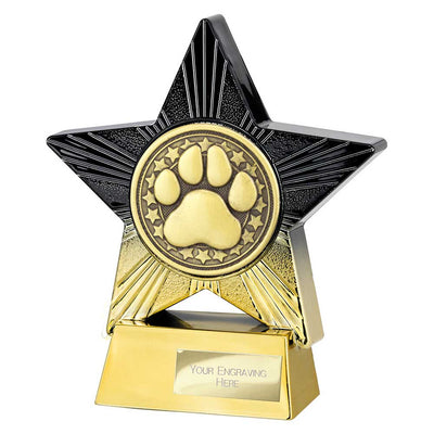 Superstar Dog Agility Trophy Award Black And Gold