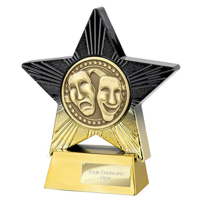 Superstar Drama Trophy Award Black And Gold