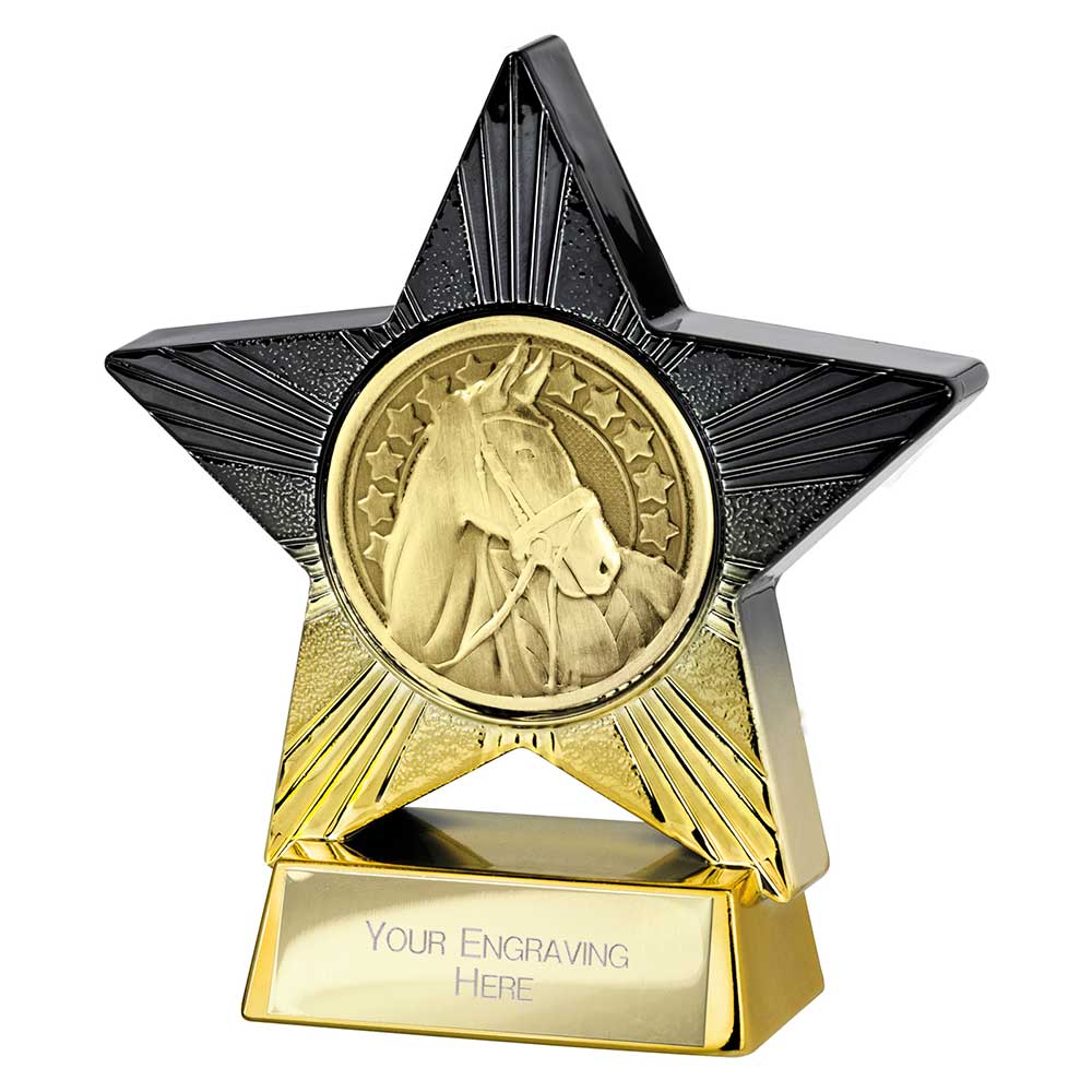 Superstar Equestrian Trophy Award Black And Gold