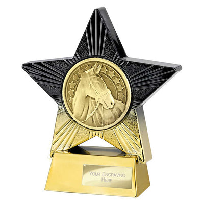 Superstar Equestrian Trophy Award Black And Gold