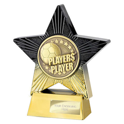 Superstar Players Player Football Trophy Black Gold Award